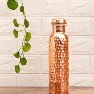 copper hammered water bottle