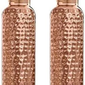 1000-hammered-copper-water-bottle-of-1-litre-pack-of-2-2-original-imag8zgt4xcpkpwa copper bottle with glass