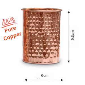 6cm copper hammered glass