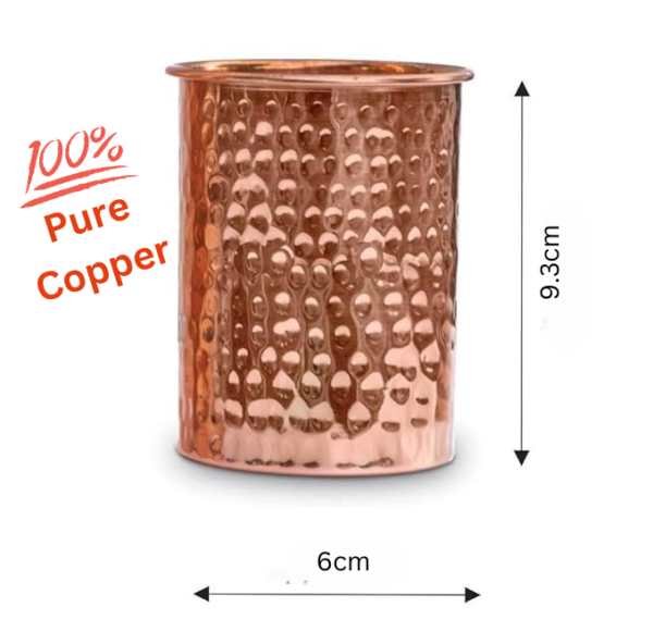 copper hammered glass