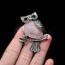 rose quartz brooch