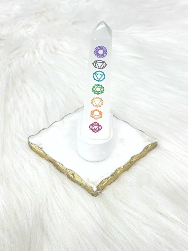Seven Chakra Selenite Lamp – Radiance of Balance