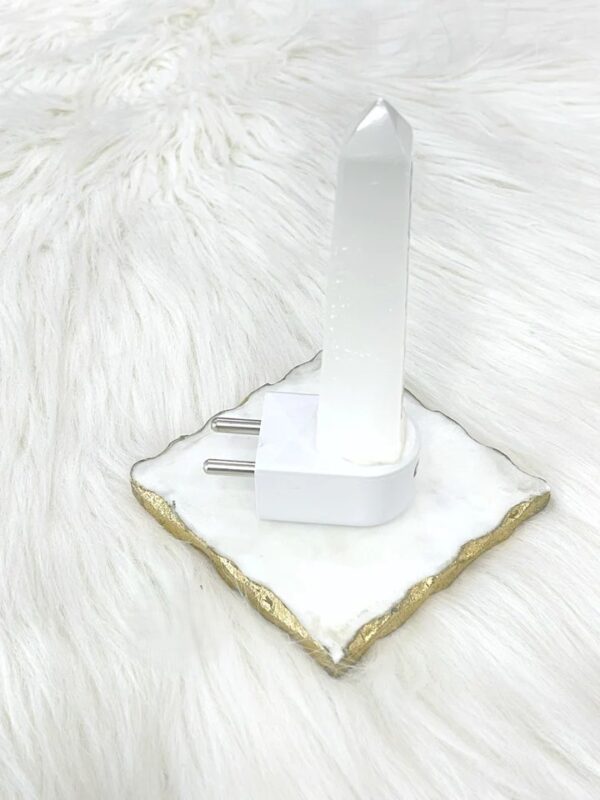 Seven Chakra Selenite Lamp – Radiance of Balance - Image 2